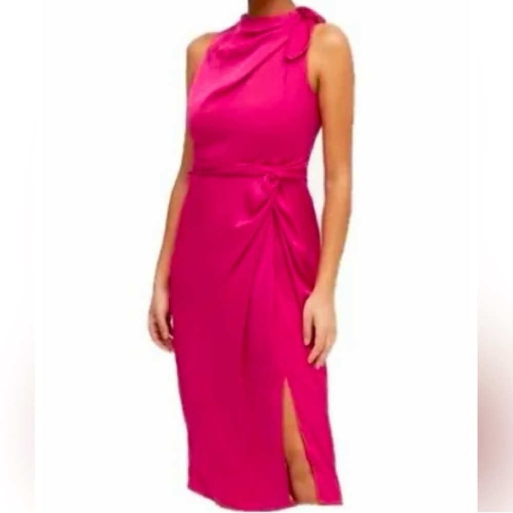 Banana Republic Fuchsia Sleeveless Midi Dress